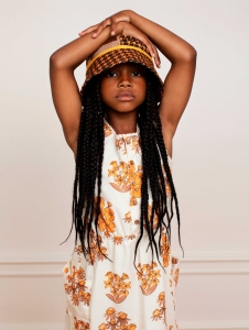 Preview: MINI RODINI Kleid Flowers - beige